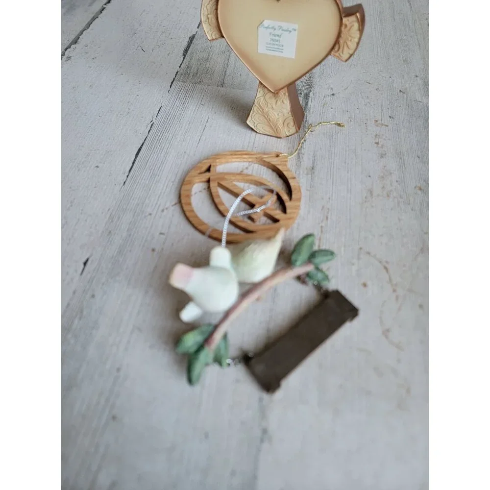 Religious cross bless this nest bird ornament Xmas set figure decor‎